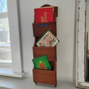 3-Tier Wooden Wall-Mounted Mail Organizer